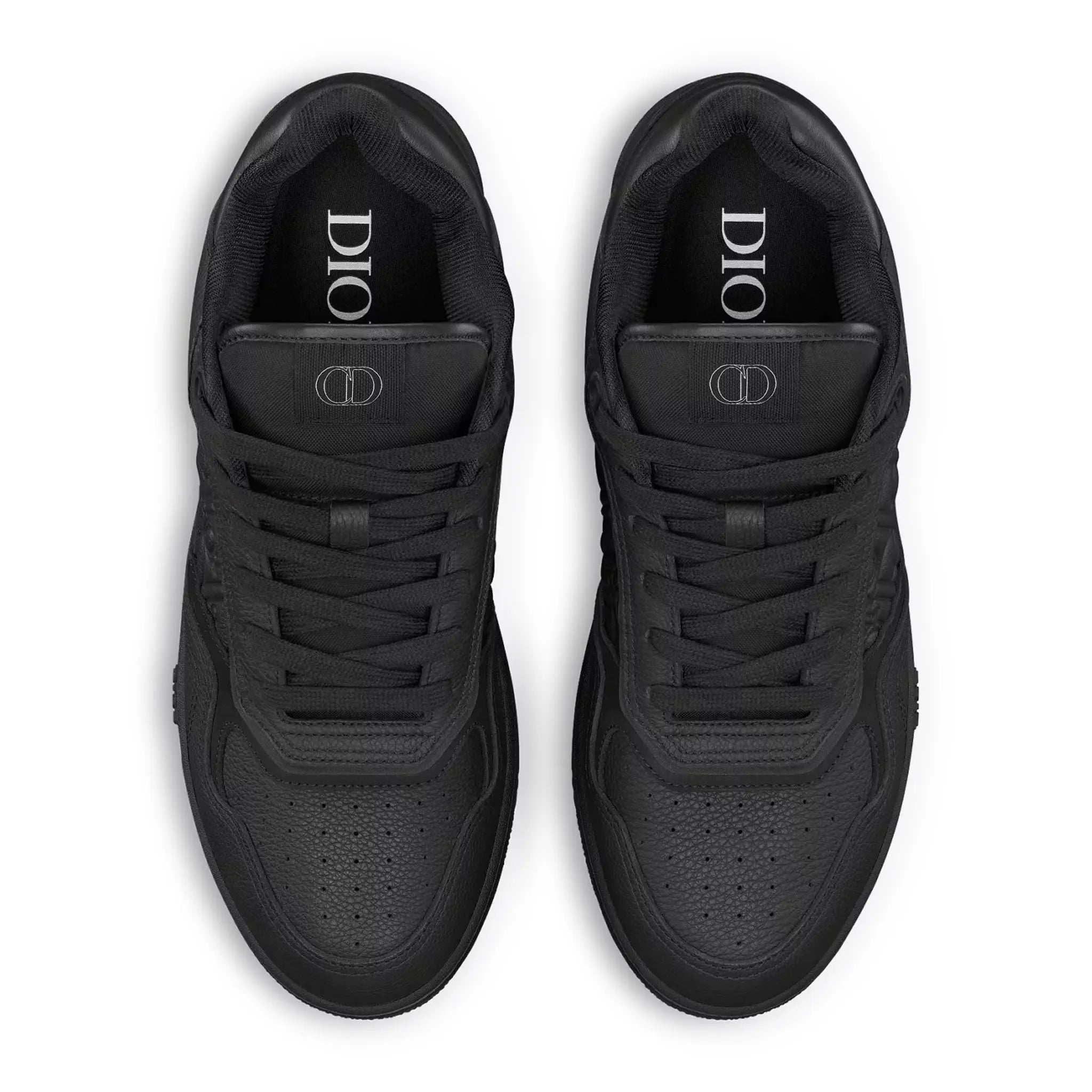Upper View of Dior B27 Uptown Black Grained Calfskin Sneaker 3SN272ZAY_H900